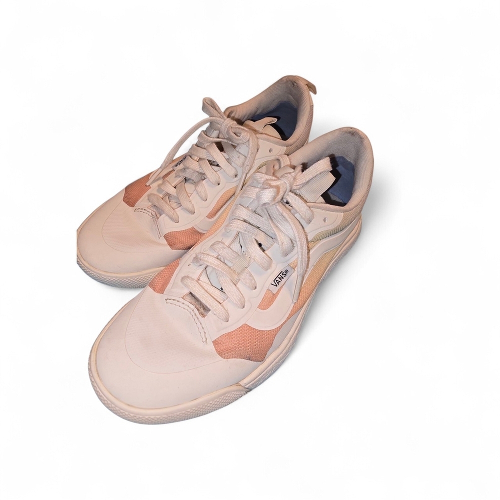 Vans White and Peach Sneakers